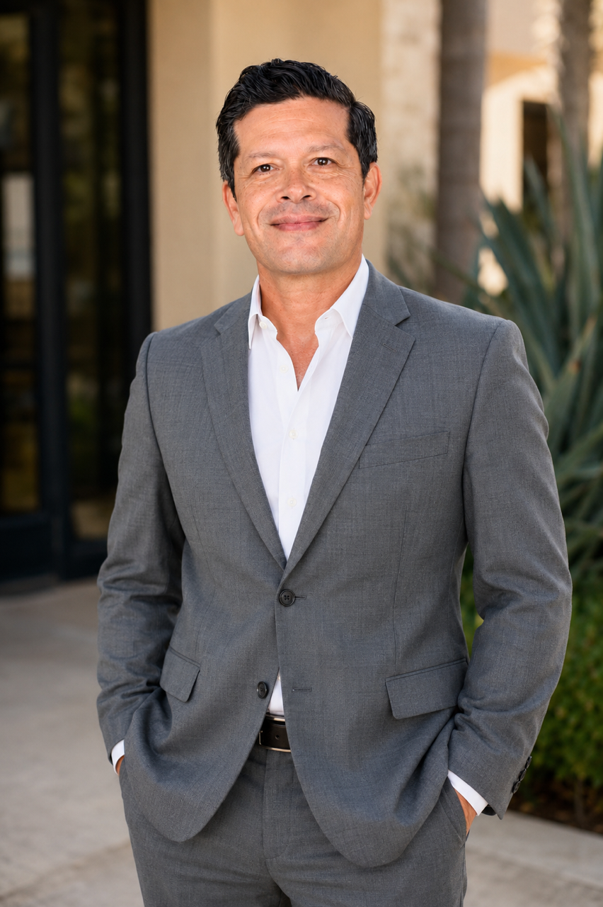 Jorge Sanchez in a grey suit